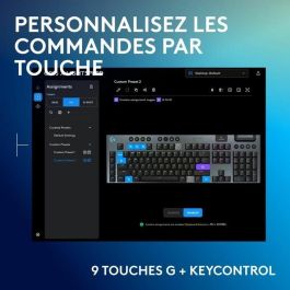 Teclado para juegos - inalámbrico - Logitech G - G915 X - Interruptor táctil - AZERTY - Negro