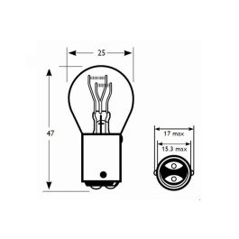 Lámpara M-Tech Bay15D 12 V P21-5 W Clear | 10 Unidades MTECZ15