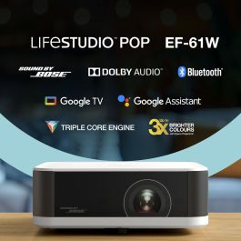 Epson EF-61W Proyector 3LCD Láser, 700 Lúmenes, Resolución Full HD 1080p (1920x1080), Relación 16:9, 5.000.000:1, WiFi, Bluetooth, V11HB72040