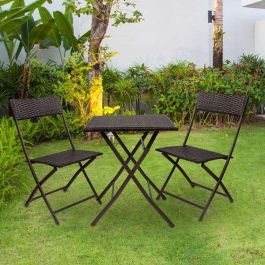 Conjunto de mesa cuadrada plegable (60x72 cm) + 2 sillas de ratán (44x83,5 cm) aktive Conjunto de mesa cuadrada plegable (60x72 cm) + 2 sillas de ratán (44x83,5 cm) aktive