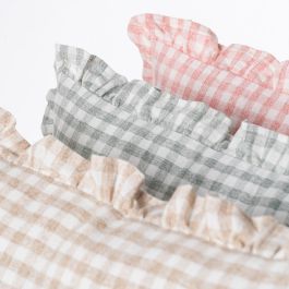 Cojín Cuadros Beige Algodón 50 X 30 cm