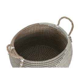 DKD Home Decor Cesta Tropical Natural Naranja Seagrass 40 x 34 x 40 cm Set de 2