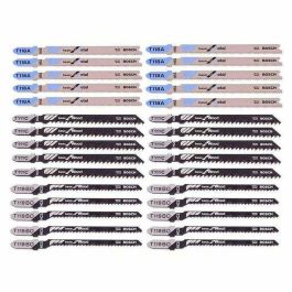 Bosch Professional 2607010903 Kit de 30 Hojas de Sierra de Calar para Madera Blanda y Metal - Cortes Curvos y Rectos