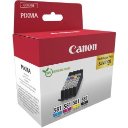 Canon CLI-581 Multipack Original - Cartuchos Inkjet para Pixma, Negro/Amarillo/Cian/Magenta, 250 Páginas Precio: 57.49999981. SKU: B16JAB8ENH