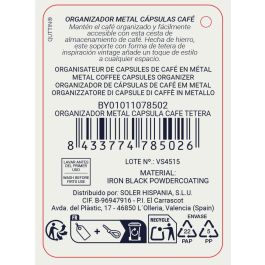 Organizador Metálico para Cápsulas de Café y Tetera Quttin - Inde (8 Unidades) Organizador Metálico para Cápsulas de Café y Tetera Quttin - Inde (8 Unidades)