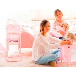 Goula Trona con Bandeja Carlota Rosa 330x260x600 mm para Muñecas de 36-52 cm