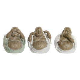 Figura Decorativa Home ESPRIT Blanco Verde Buda Oriental 10 x 9 x 10,5 cm (3 Unidades) Precio: 21.49999995. SKU: B1DTNDWNEH