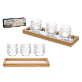 Centro Mesa Bandeja Espejo 3 Portavelas Giftdecor 36X9CM (4 Unidades) Precio: 41.50000041. SKU: B1AKYKTVHM