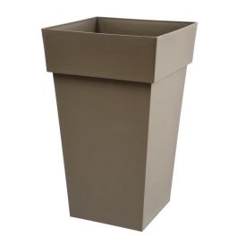 EDA Maceta toscana cuadrada alta - 39 x 39 x H 65 cm - 62 L - Taupe EDA Maceta toscana cuadrada alta - 39 x 39 x H 65 cm - 62 L - Taupe