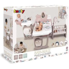 Smoby Casa de los Bebés Baby Nurse con 3 Áreas de Juego, para Muñecos de hasta 42cm, Dimensiones 149x71x71cm, Edad +3 Años