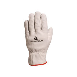 Deltaplus Guantes de Piel de Vacuno para Todo Tipo de Trabajos, Alta Destreza, Flexibilidad y Confort, Homologado EN388, Talla 8
