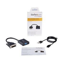 Adaptador DVI-D a VGA Startech DVI2VGAE 0,19 m Negro