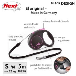 Flexi Black Design S Cordón 5M Correa Rosa