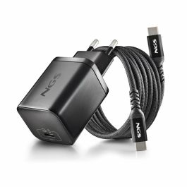 NGS BUD65W-C Cargador de Pared GaN 65W con USB-C y Cable Tipo-C a Tipo-C de 1.5m para Smartphones y Portátiles