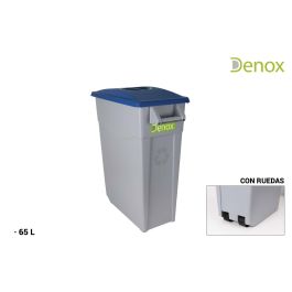 Denox Cubo Basura Reciclaje 65L Cerrado Azul - 29 x 67 x 59 cm (2 Unidades) Precio: 68.88999964. SKU: B1HEE6RJCA