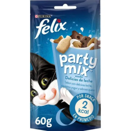 Purina Felix Party Mix Delicias de Leche - Snacks para Gato sabor a Leche, Yogur y Queso, con Proteínas, Vitaminas y Omega 6, 8 bolsitas de 60g Precio: 13.5899995. SKU: B195VLA625