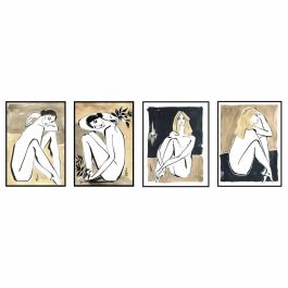 Cuadro Moderno DKD Home Decor Beige Negro 2.8 x 70 x 50 cm (4 Unidades) Precio: 40.49999954. SKU: B16REVVL22