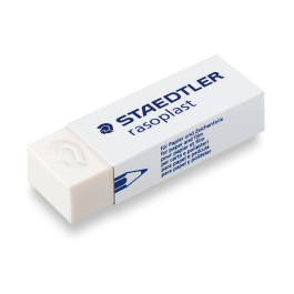 Staedtler 526 B20 Goma de borrar para papel y poliéster, Blanca, 69x22x12 mm