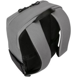 Targus Mochila Sagano Unisex para Portátil 15.6" Negro Gris, Material RPET Reciclado, con Múltiples Bolsillos y Protector de Lluvia