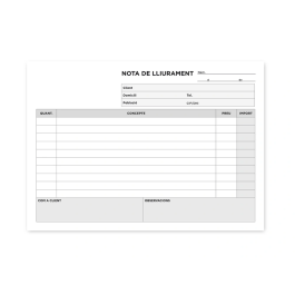 Liderpapel T329 Talonario Entregas 2 Copias Cuarto Apaisado Texto en Catalán