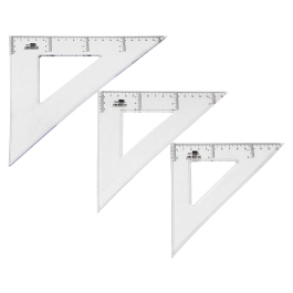 Liderpapel Escuadra 20 cm Plástico Cristal Transparente Biselada Graduada