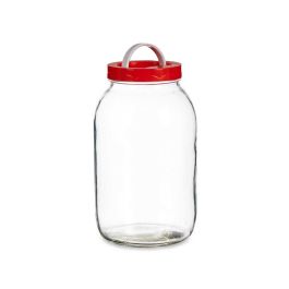 Bote Cristal 3L Tapa Roja Con Asa Vivalto 13X24CM (6 Unidades) Bote Cristal 3L Tapa Roja Con Asa Vivalto 13X24CM (6 Unidades)