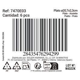 Plato Black Clay Ø20.7x2.3 cm - Inde (12 Unidades)