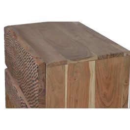 GINER Y COLOMER Mesita de Noche en Madera de Acacia con Pies de Metal, Cajón Interior 15x50x26cm