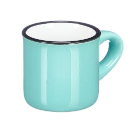 Vessia Taza Cafe 50 ml Asa Borde Negro Surtidos Colores Claros 8x5x5cm Ceramica (Set de 48)