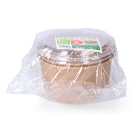 Envase de cartón biodegradable redondo para ensalada con tapa 1000cc (3 unid.)