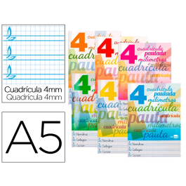 Liderpapel Pautaguia Libreta Cuadriculada Pautada 4 mm, 32 Hojas, Tapa Blanda, A5, 70 g