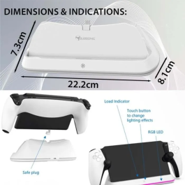 Subsonic Estación de Carga para PS Portal SUB1740258780779 - Cargador Rápido con LED RGB y USB Tipo C