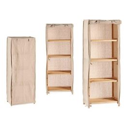 Estantería de Tela Natural Kipit 30x113x42 cm, Madera y Tela, Color Marrón y Beige (3 Unidades) Estantería de Tela Natural Kipit 30x113x42 cm, Madera y Tela, Color Marrón y Beige (3 Unidades)