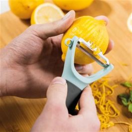 Berghoff 3950295 Set de 2 Peladores + Rallador Multiusos para Frutas y Verduras, Acero Inoxidable