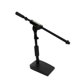 SBG Pie de Micrófono Compacto de Escritorio, Perfil Bajo, Altura Regulable para Podcasts y Streaming, Base Antideslizante