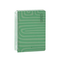 Agenda Espiral Liderpapel Syros A5 2025 Dia Pagina Color Verde Papel 60 gr