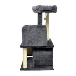 FLOPI Rascador para gatos gris oscuro - 44,5 x 48 x 86 cm - Gris oscuro - 1 plataforma, 1 pelota de juego, 2 casetas, 1 rampa FLOPI Rascador para gatos gris oscuro - 44,5 x 48 x 86 cm - Gris oscuro - 1 plataforma, 1 pelota de juego, 2 casetas, 1 rampa