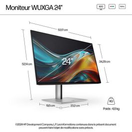 HP Monitor 724pn Series 7 Pro 24" WUXGA, PVC Free, Color Accuracy, Smooth Refresh Rate, Ergonomic