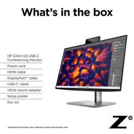 HP Z24m G3 Monitor de Conferencia QHD 23.8" (60.5cm) con Webcam 5MP, Altavoces y Micrófono, HDR, Precisión Color