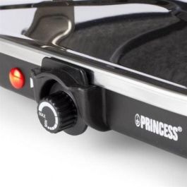 Princess 162720 Parrilla Raclette Oval Stone para 8 Personas, Plancha de Piedra Antiadherente y Termostato, 1200W