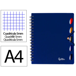 Liderpapel Cuaderno Espiral A4 Micro Executive 100 Hojas 80gr Cuadro 5mm con Separadores y Gomilla Azul Precio: 9.5900002. SKU: B1ECR2TYFH