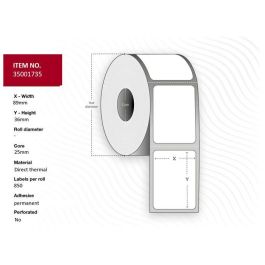 Capture Label 89x36 - Core 25. White. Premium. DT. Permanent. 850 labels per roll. 12 rolls per box. Black Mark Precio: 273.58999998. SKU: B1GNCPPNCK