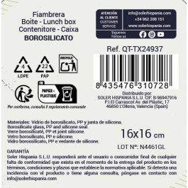 Inde Fiambrera Cuadrada Hermética Textury 750ml 16 x 16 x 7 cm (6 Unidades)