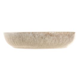 DKD Home Decor Plato Hondo Horeca de Gres Esmaltado Beige 21x21x4.5 cm (Pack de 6) - Apto Microondas y Lavavajillas