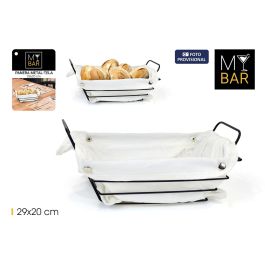 Panera de metal con tela blanca, 29x20 cm - My Bar (12 Unidades) Precio: 45.50000026. SKU: B17R7SQCX6