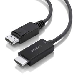 Cable Conversor Aisens A125-0894/ DisplayPort Macho - HDMI 4K Macho/ 2m/ Negro