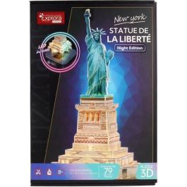 Explora EXP3301045400532 - Rompecabezas 3D iluminado Estatua de la Libertad - Juego de construcción 79 piezas - Edad 8+ años