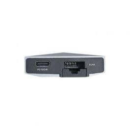 Aisens Dock Station USB-C 9 en 1 con HDMI, RJ45, 3 USB, PD 100W, Audio, SD, Micro SD - Gris
