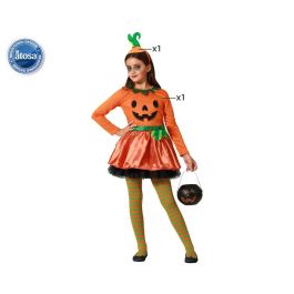 Disfraz Calabaza Niña 5-6 Años Halloween Naranja Con Gorro Vestido/Tocado Polyester