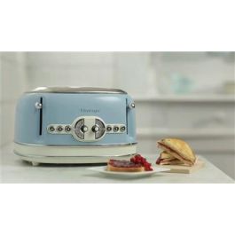 Ariete 156/05 Tostador 4 Ranuras Azul con Selector de 6 Niveles de Tueste, Descongelar, Recalentar y Cancelar, Bandeja Recogemigas Extraíble